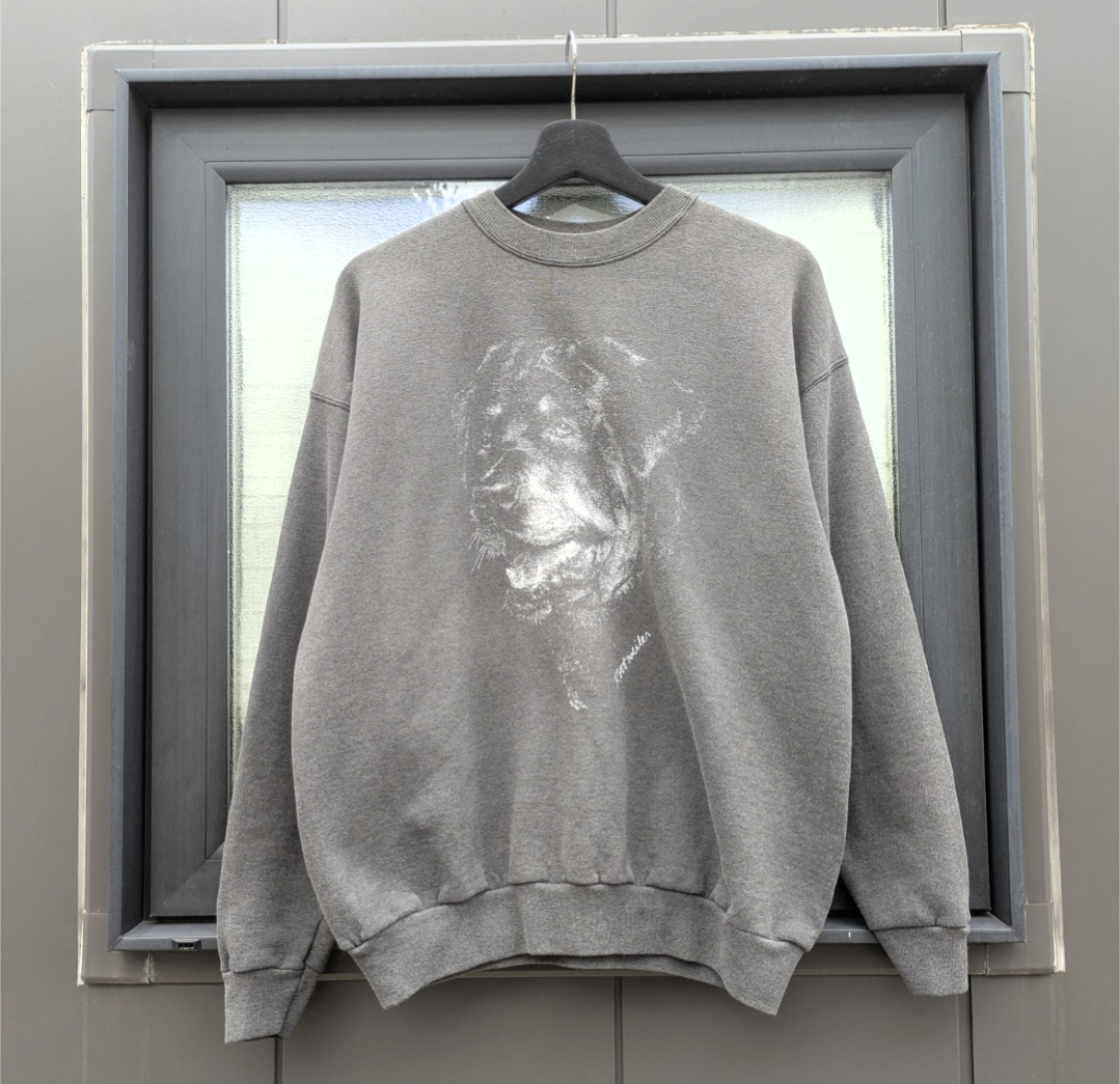 90s rottweiler dog print sweat 小岩店