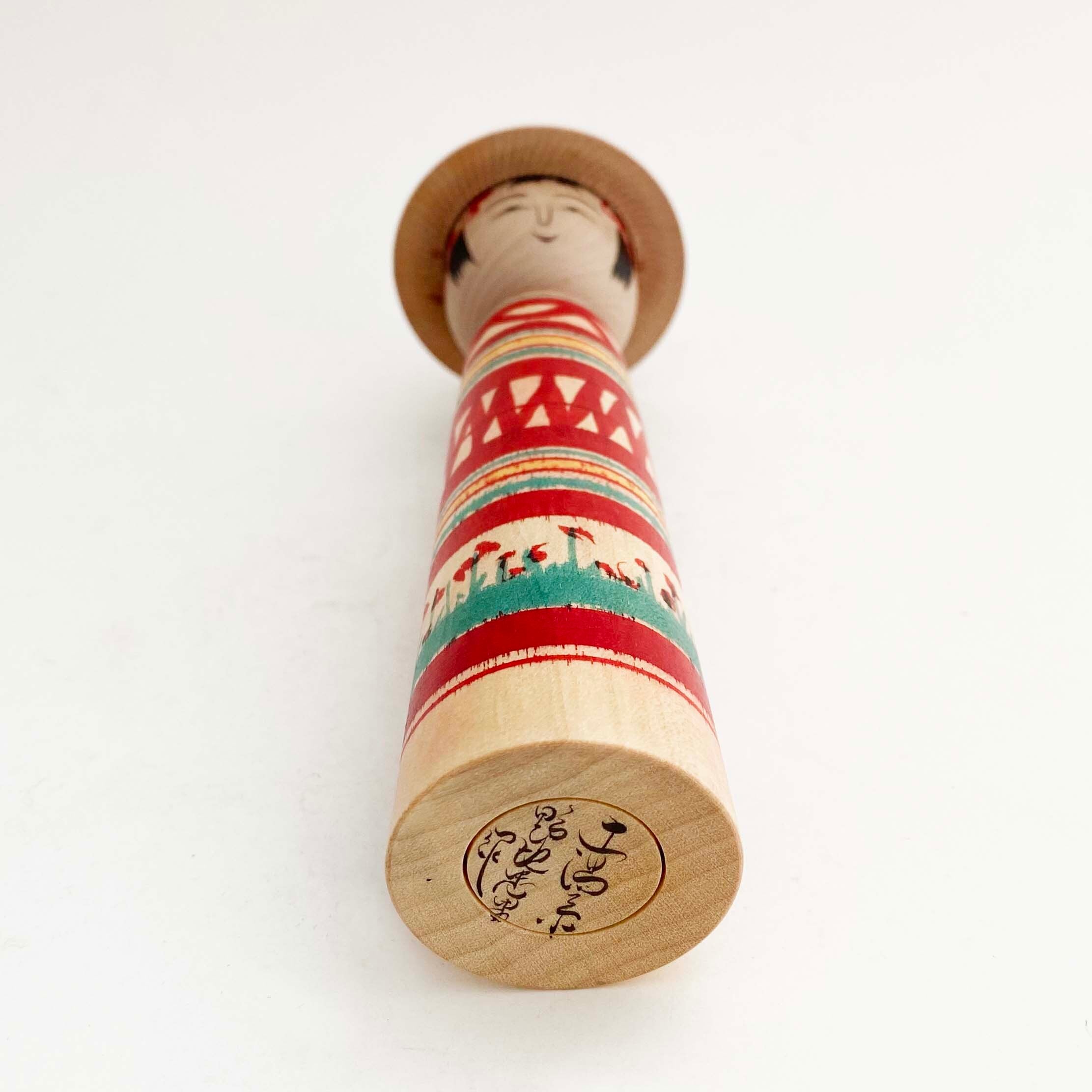 笠こけし（土湯系 / 野地忠男工人）16cm