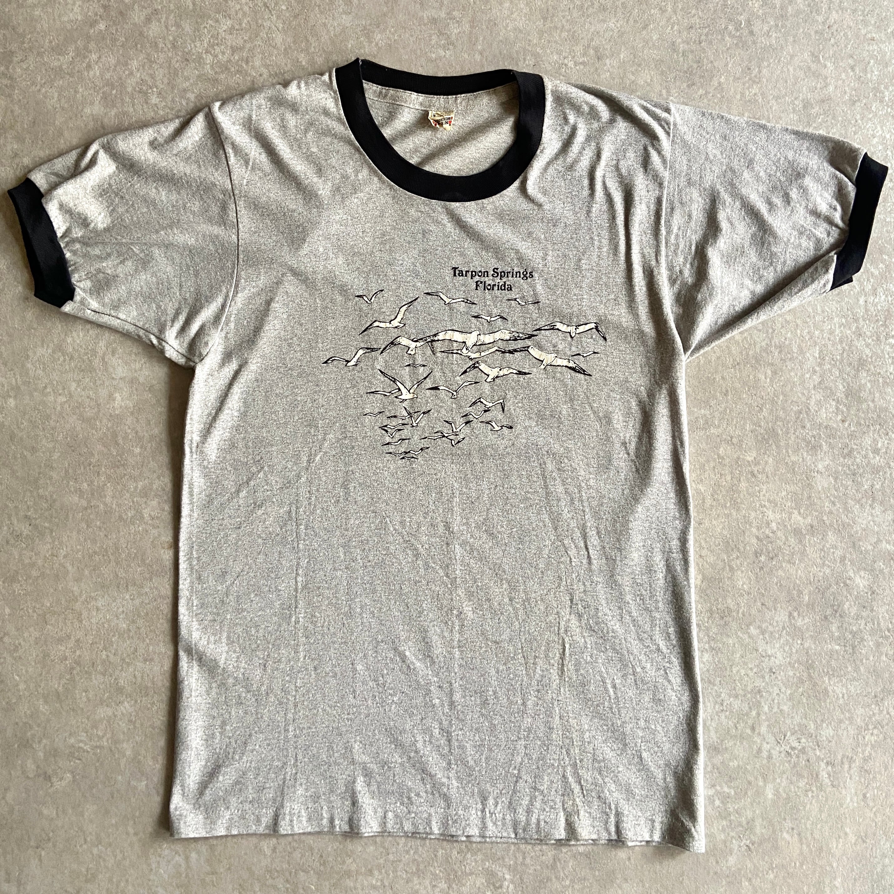 1980s Florida Seagull Ringer Tee L Made in USA