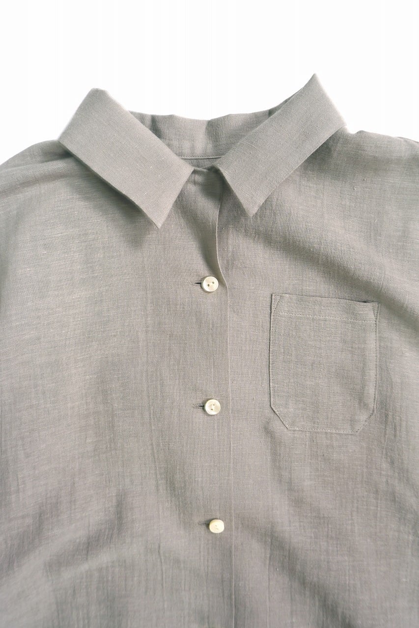 Hemp Gauze Open Collar S/S Shirt