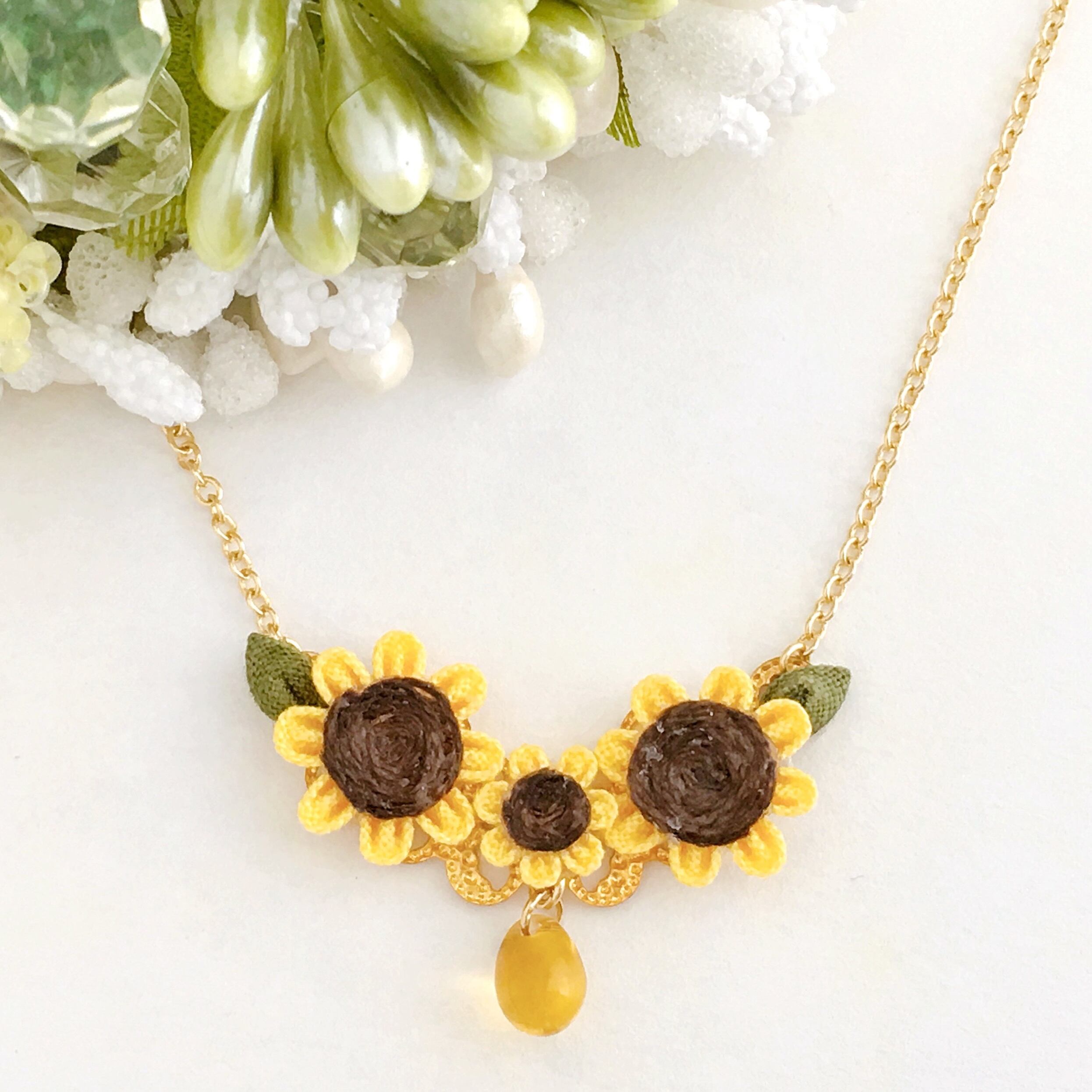 Germana Perini ヴェネツィアガラス 7月ひまわりネックレス Germana Perini ヴェネツィアガラス 7月ひまわりネックレス