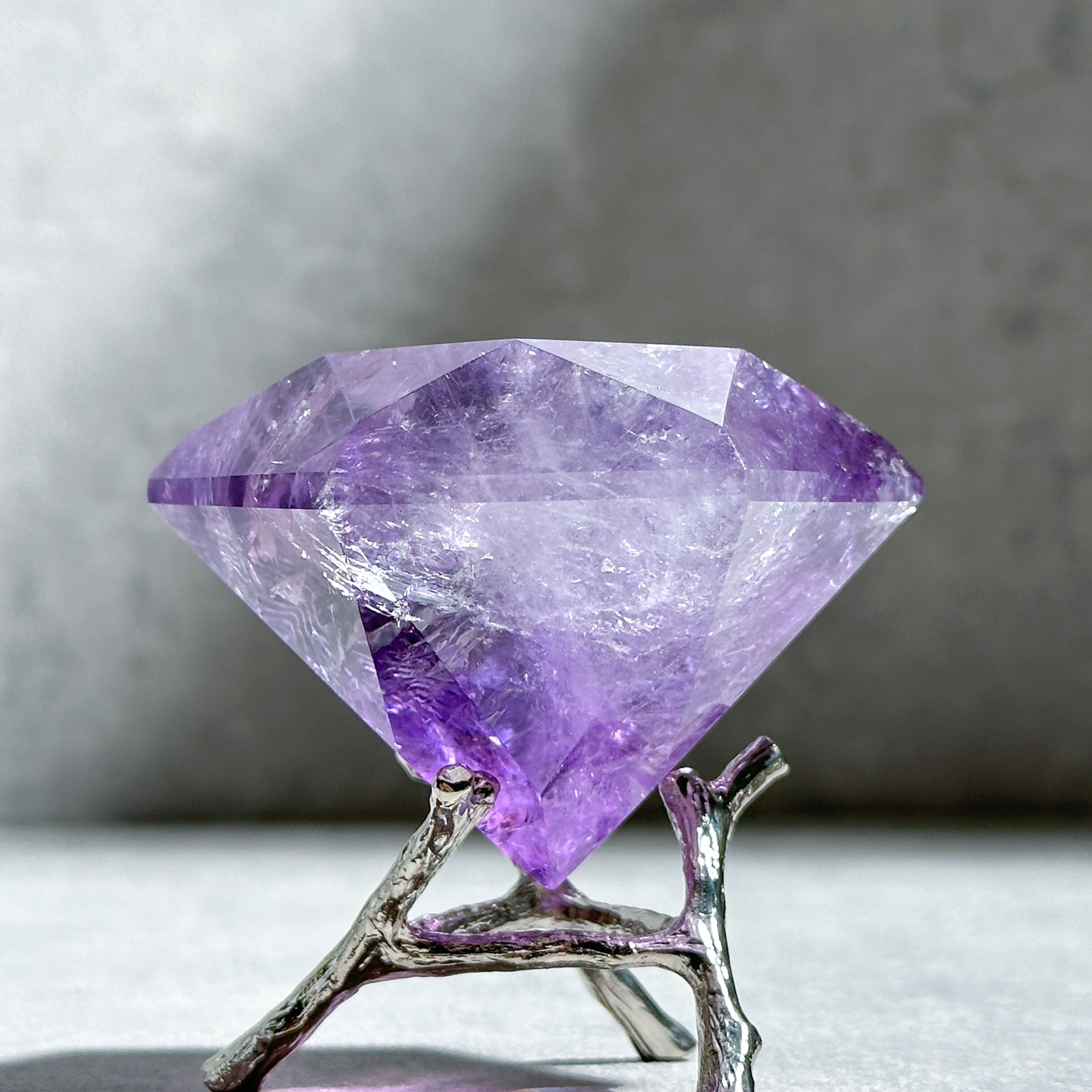 高品質 ファントムアメジストダイヤモンドカットNo.1813 透明感◎ファントムアメジスト ダイヤモンドカット13◇ Phantom