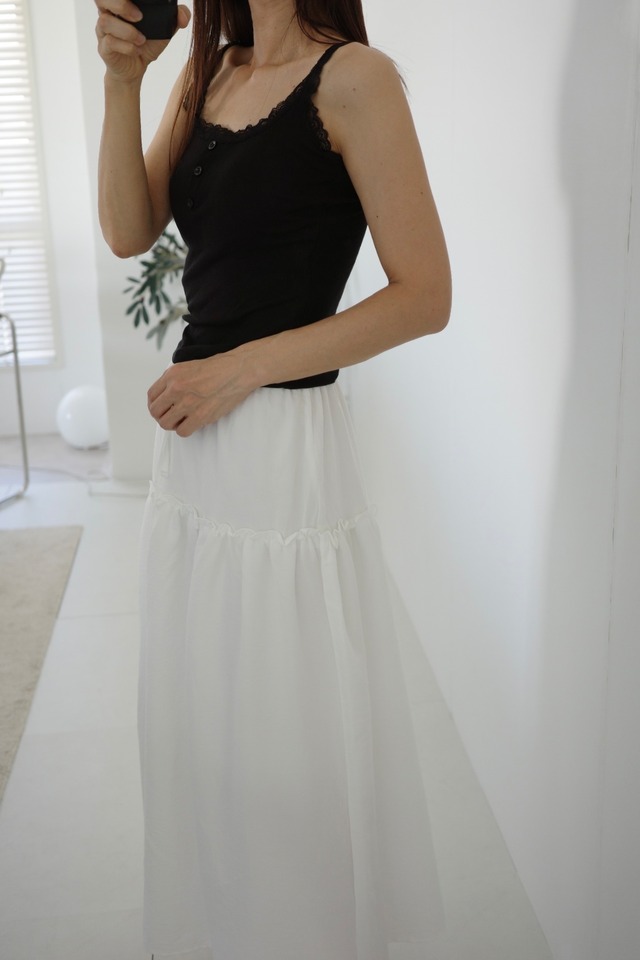 (即納) Fil. / Lace button cup sleeveless 3color