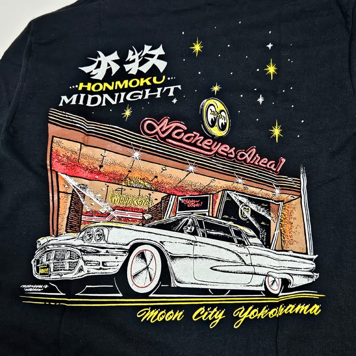 MOONEYES Tシャツ ロンT 本牧 Midnight ロング スリーブ [TML740BK