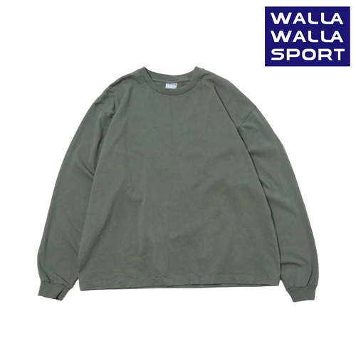 WALLA WALLA SPORT ワラワラスポーツ PRINTABLE L/S TUBE TEE 26FW｜アメリカンコットン 長袖Tシャツ｜チューブボディ シングルステッチ｜日本製 OLDGREEN