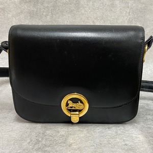 CELINE セリーヌ 馬車金具 ショルダーバッグ レザー ブラック 4835-202112