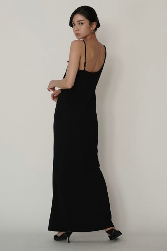 ち*ま様 kino the kei ブラック オケージョンドレス　キャミワンピ KINO THE KEI asymmetry drape cami dress アシンメトリー ドレープ