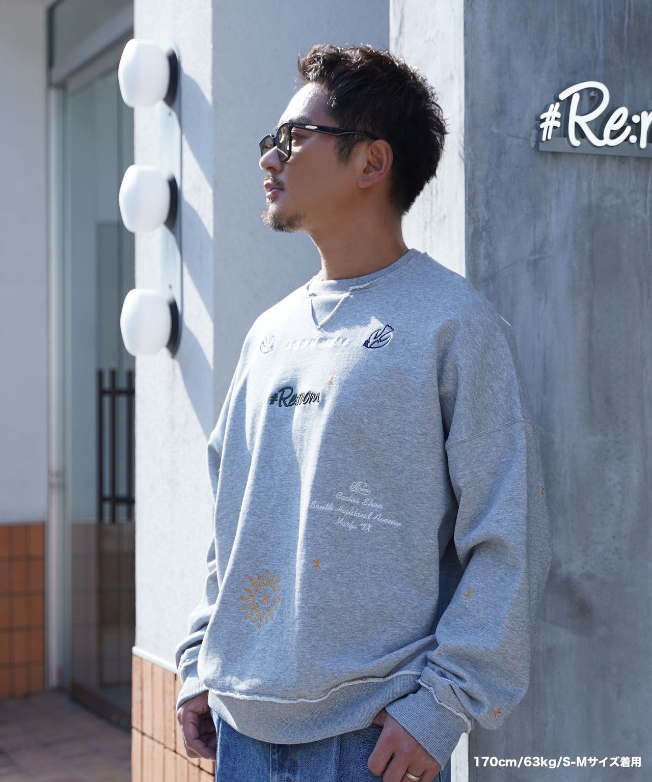 【#Re:room】3D LOGO EMBROIDERY BIG TRAINER［REC728］