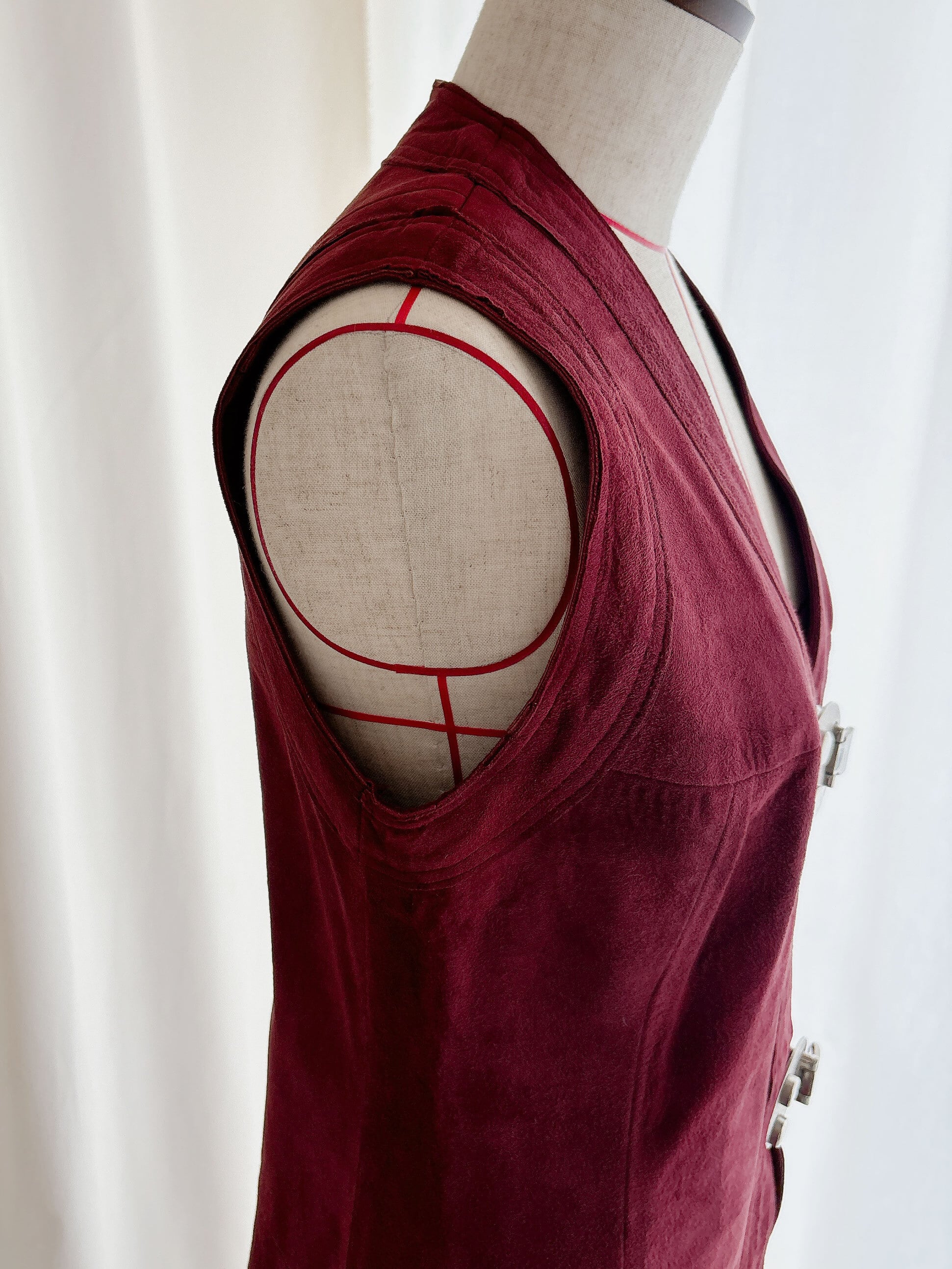 60s-70s Vintage Leather Long Vest | ORIENT MILLINERY