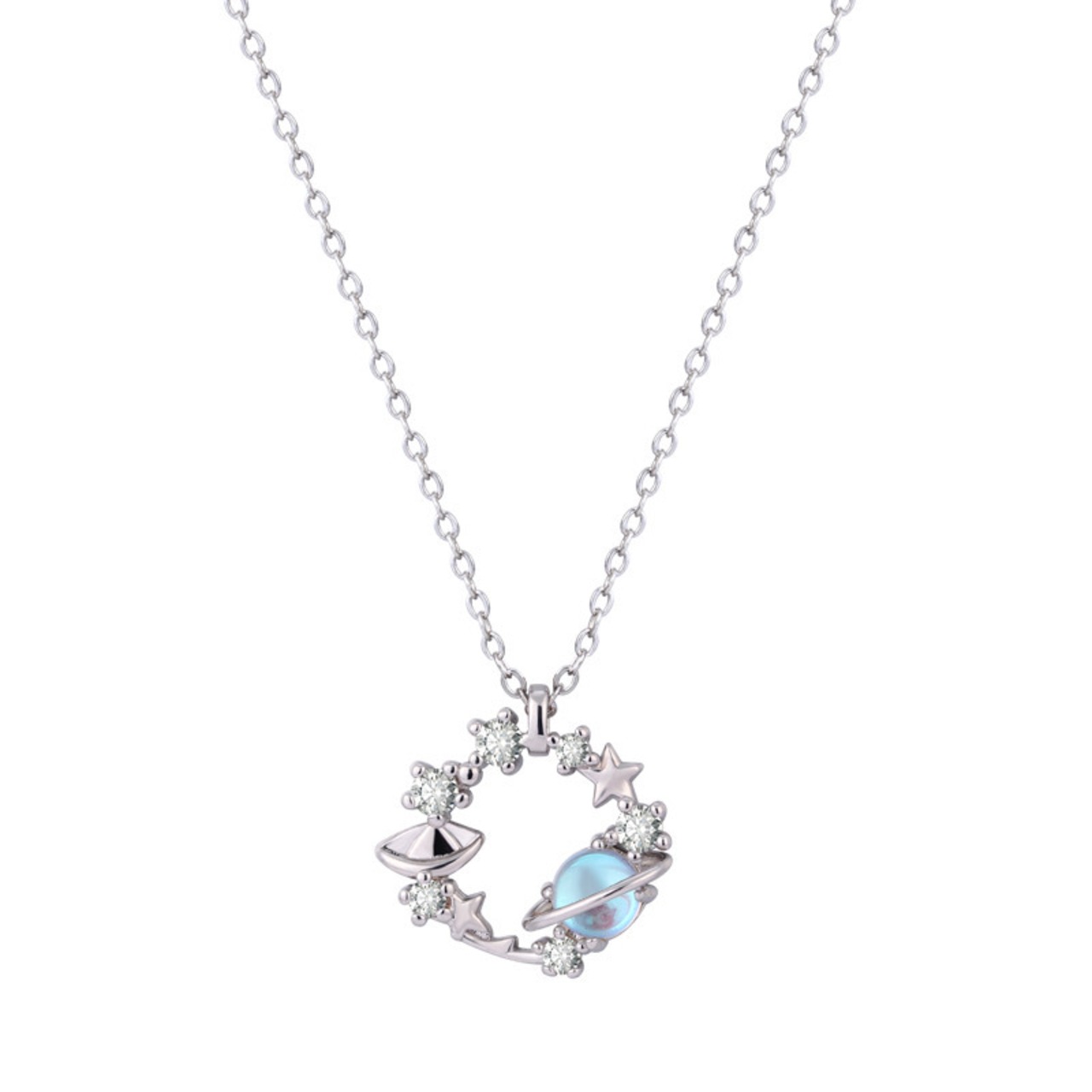 おしゃれ フラワー 惑星 キラキラ プレミアム ネックレス - 2