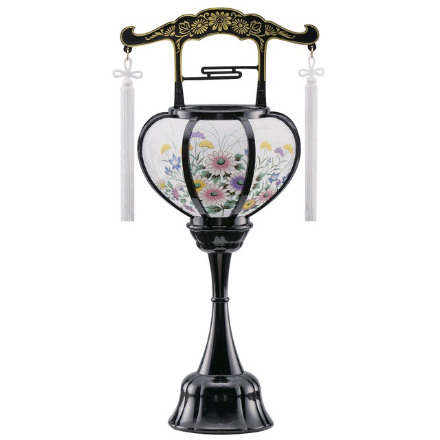 【提灯】盆提灯　お盆　初盆　家紋　インテリア　モダン　おしゃれ　コンパクト　◇霊前灯　張　特小　黒【商品コード】80800-8900