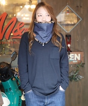 ROBIN NECK WARMER デニムBL&ブラウンレオパード