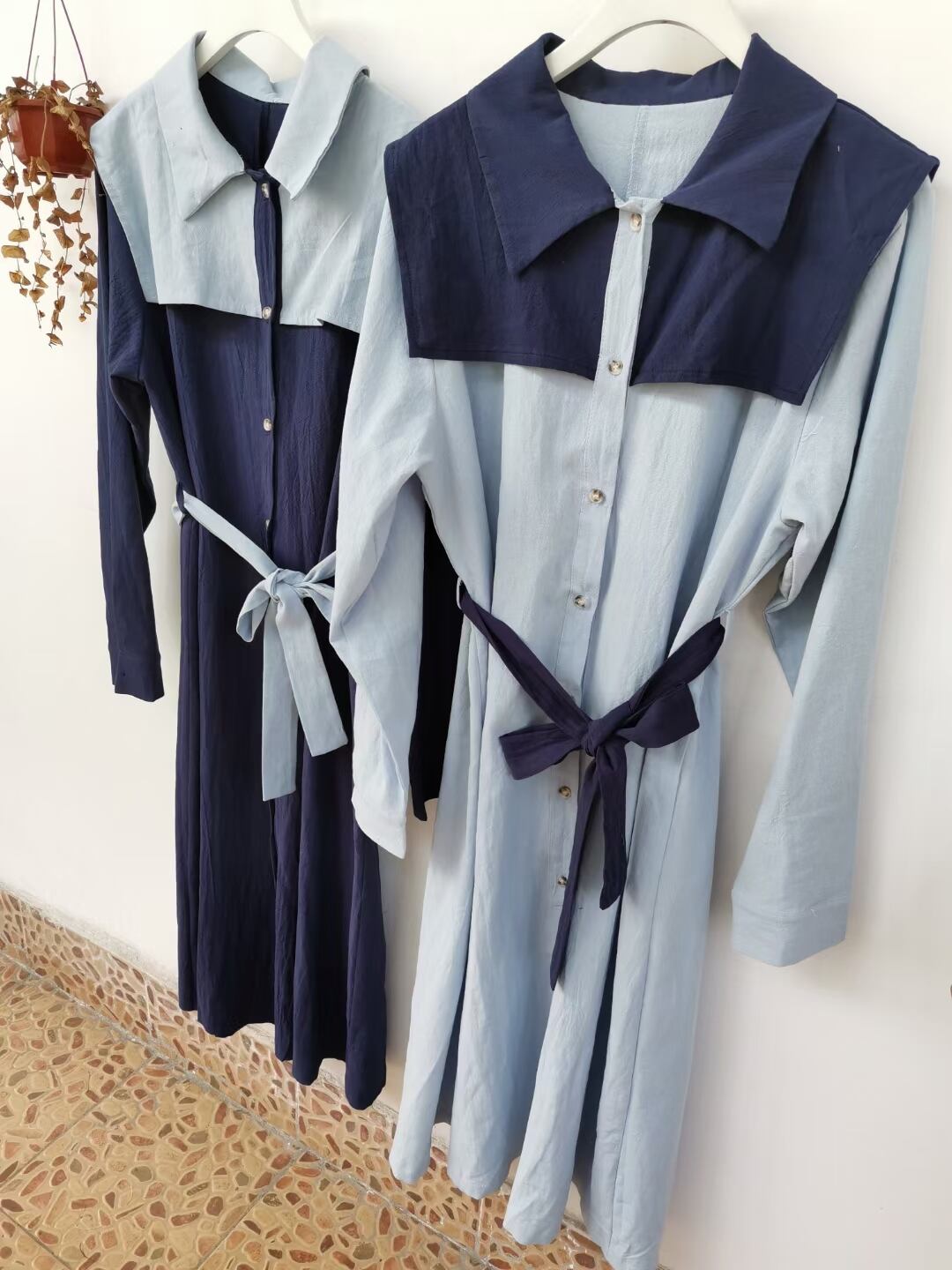 バイカラーシャツワンピース　ASF212010-10