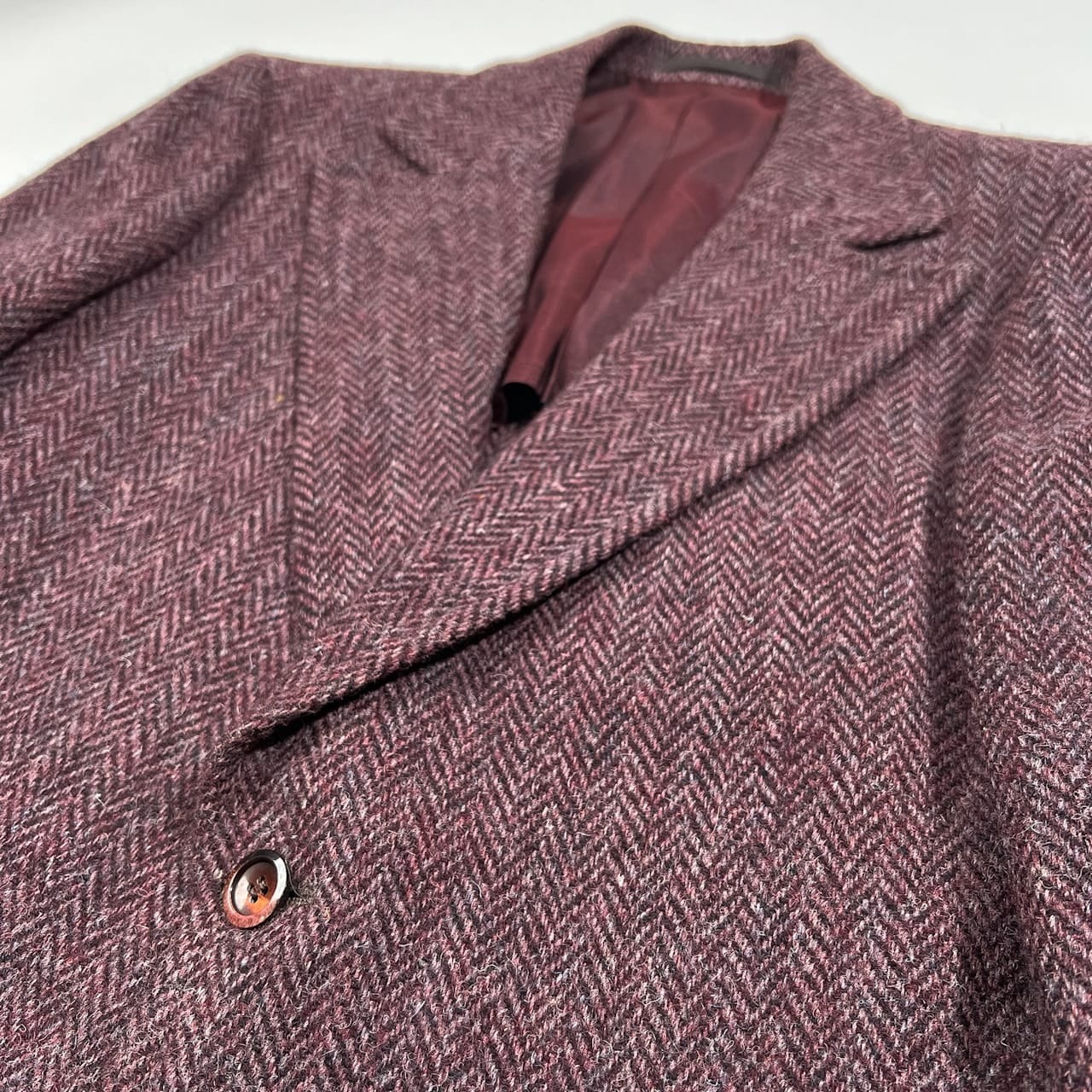 Harris Tweed ハリスツイード EXECUTIVE ヘリンボーン 2B テーラードジャケット サイズ S /パープル系/ビンテージ/男女でも