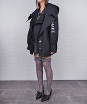 【ATELIER LINE】 ビックカラーフーディージャケット (BLACK)　CQ-48066H