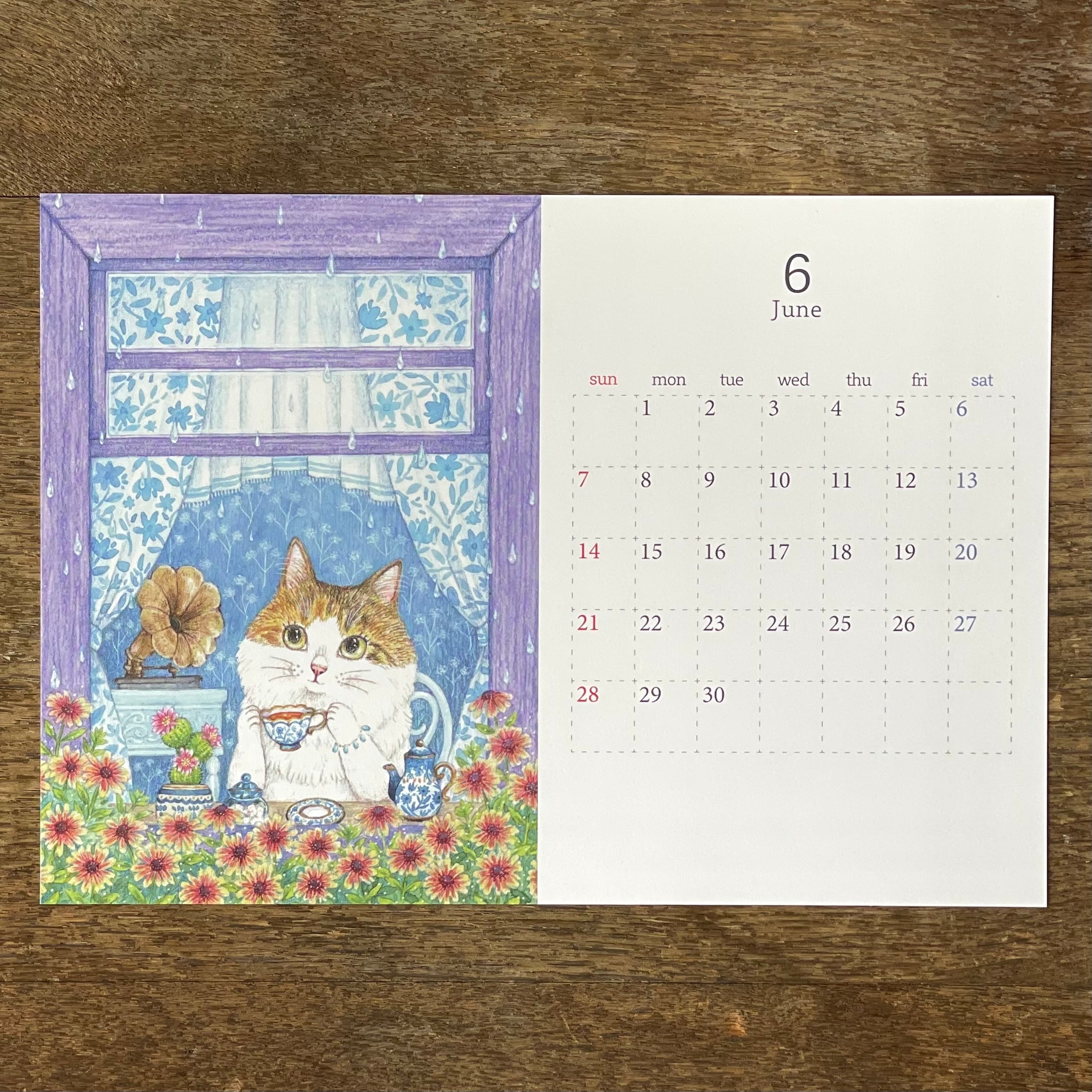 ネコ曜日オリジナルグッズ 】ポストカードにもなっちゃう！カレンダー