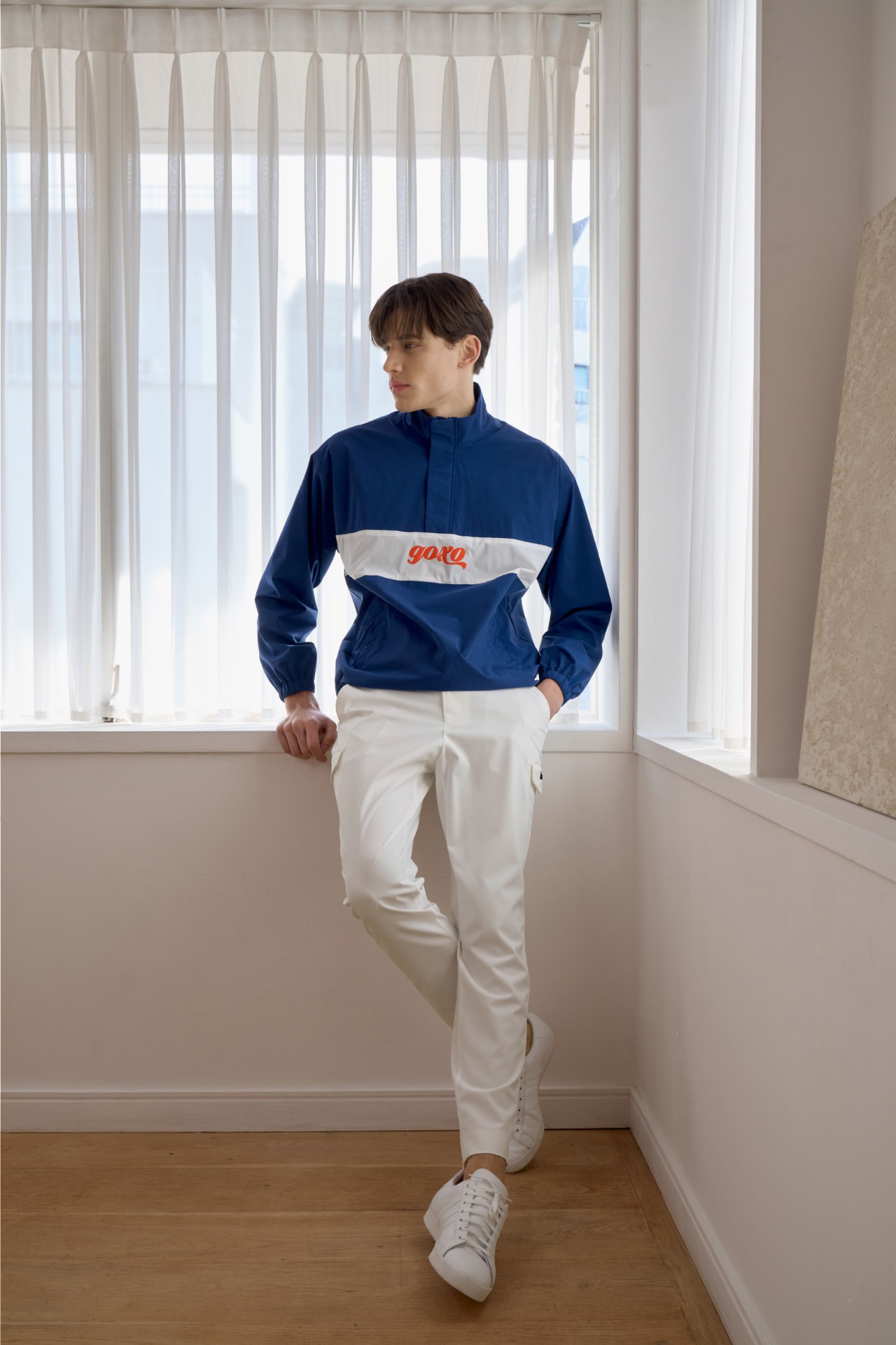 GOXO ゴーエックスオー フックスライスストレッチアノラック ブルー