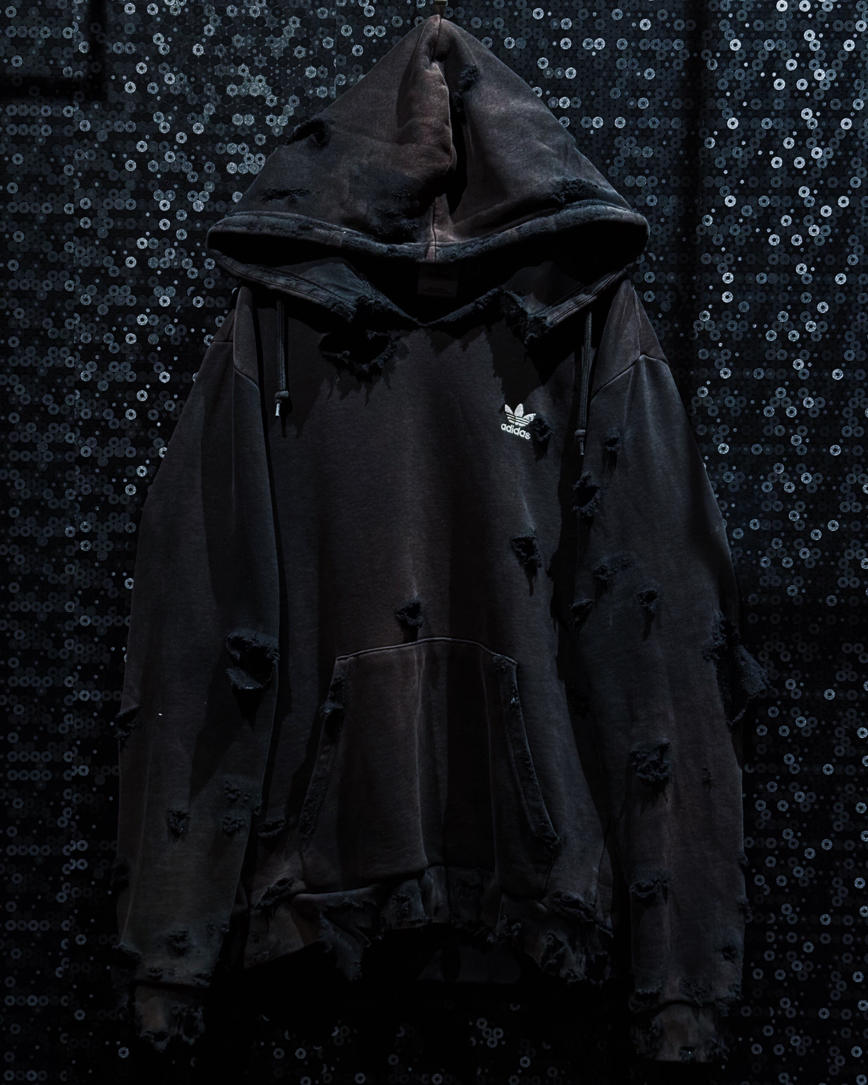 【ÆIEM】original “boro” re:make adidas Trefoil Double Hood Pullover Hoodie