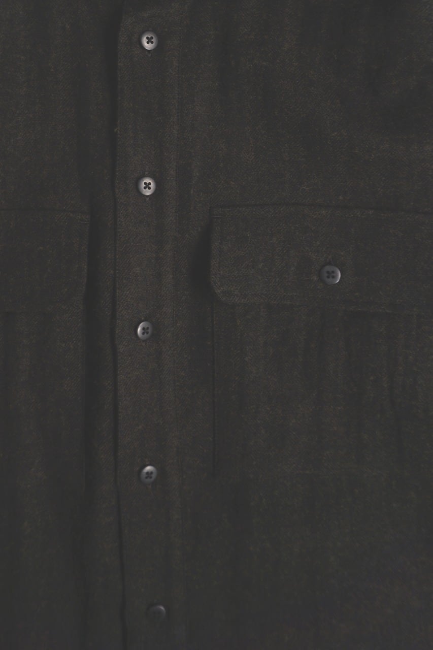 Linen Wool Herringbone L/S Shirt