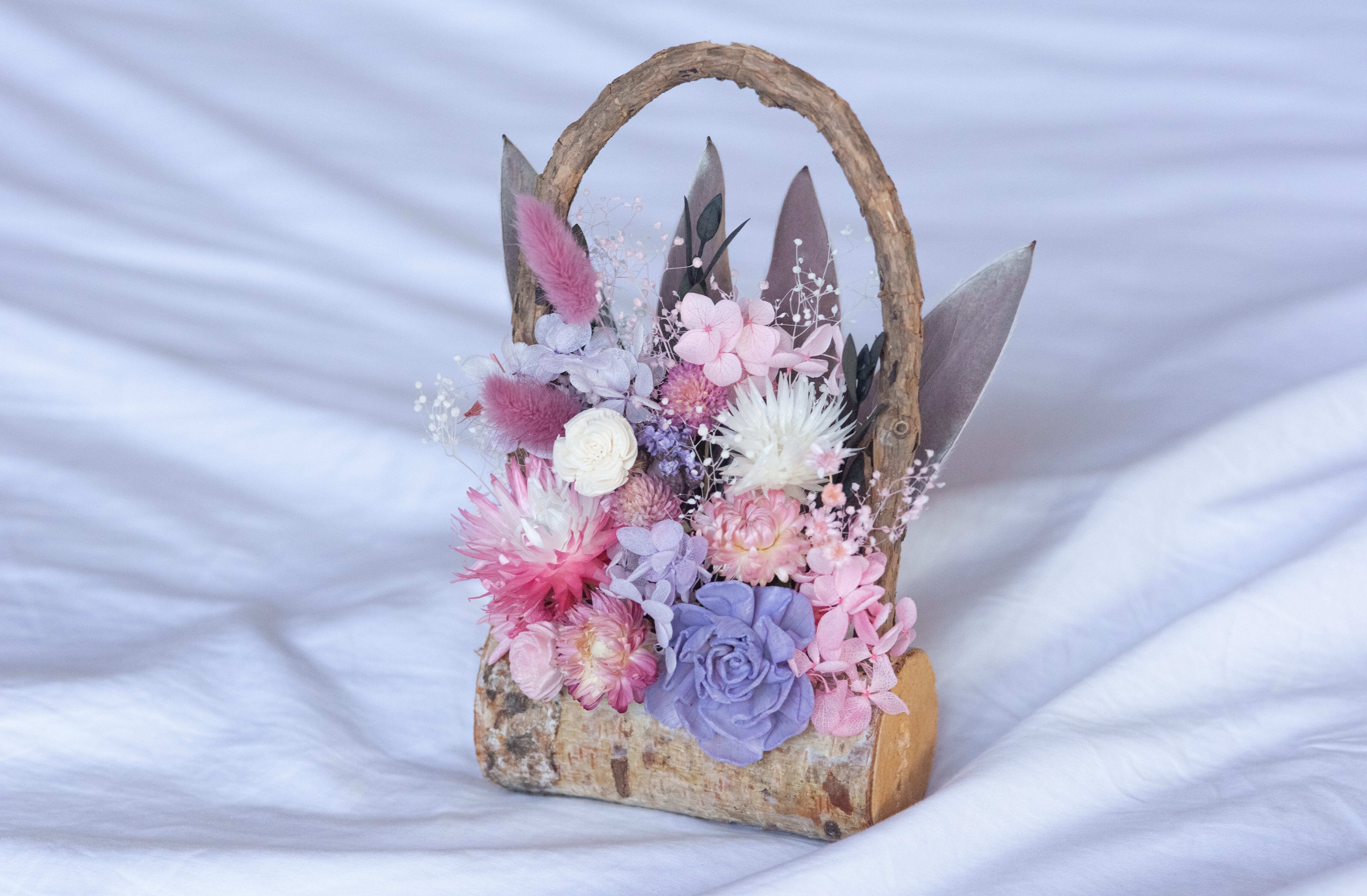 白樺の花かごアレンジメント 小 Cuccuma