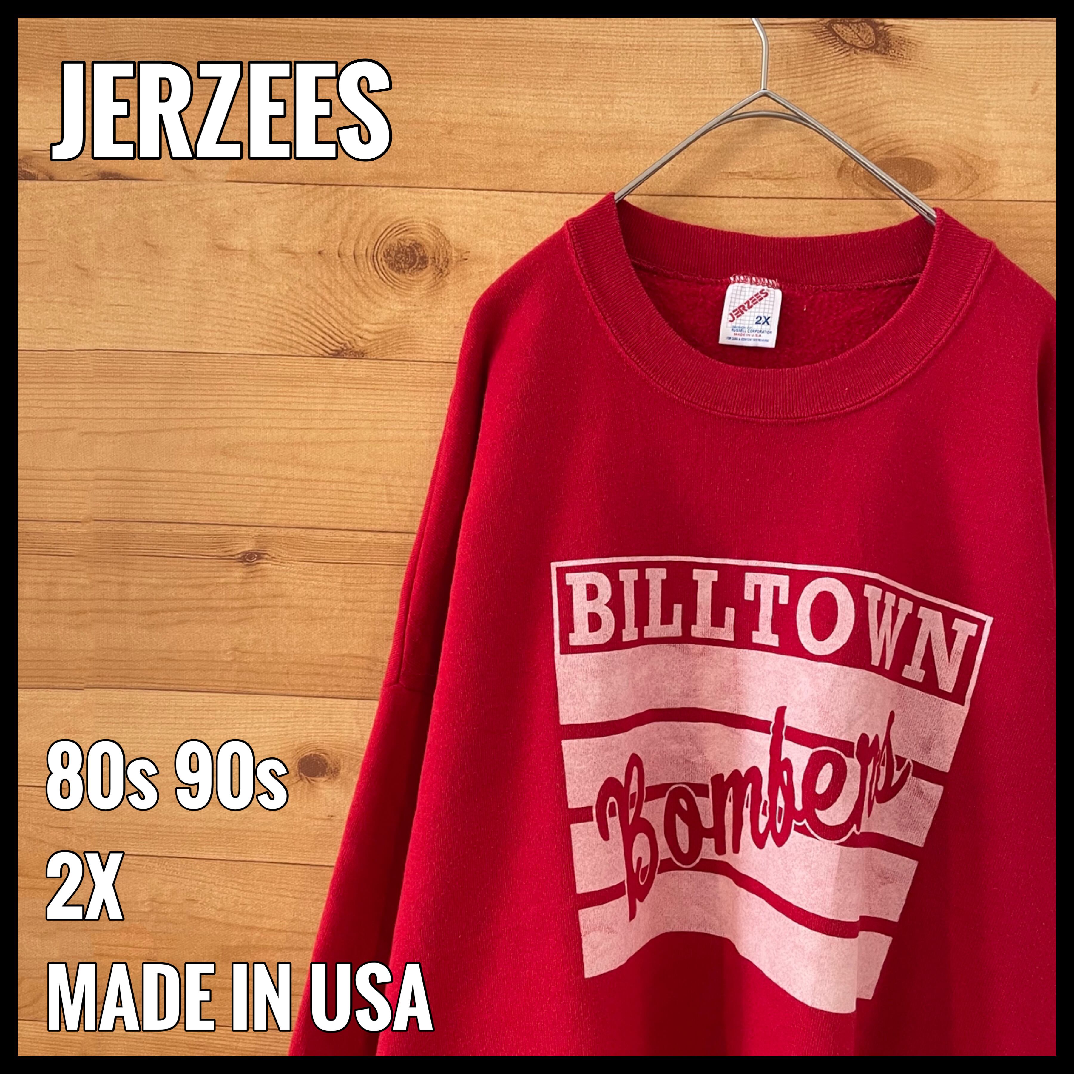 JERZEES】80s USA製 プリント スウェット トレーナー アメフト 2X ゆる