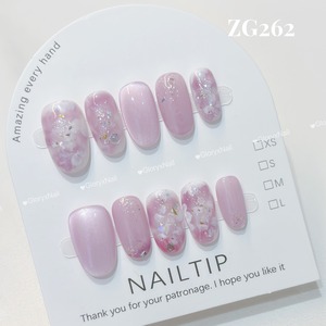 ZG262 ネイルチップ ハンドメイド サイズXS/S/M/L ツールキット付き 収納ケースあり