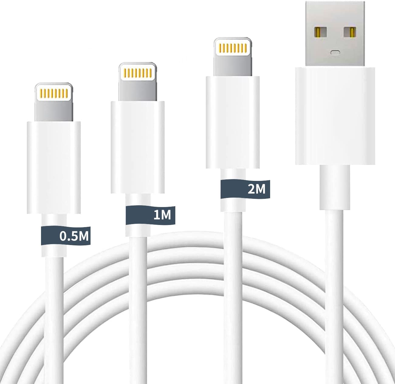 【在庫処分】【2025新版 MFi認証】i-Phone 充電ケーブル ライトニングケーブル 0.5M/1M/2M 3本セット i-Phone 充電器 lightning ケーブル アイフォン充電ケーブル 2.4A急速充電 USB同期 高速データ転送 断線防止 超高耐久 iPhone 14/14 Pro/13/13 Pro/12/11/X/8/8plus/7/6/iPad 各種対応