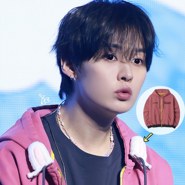 ★Stray Kids リノ 着用！【garments fab】 The Local Celebrity Hoodie Zip-up (DEEP PINK)