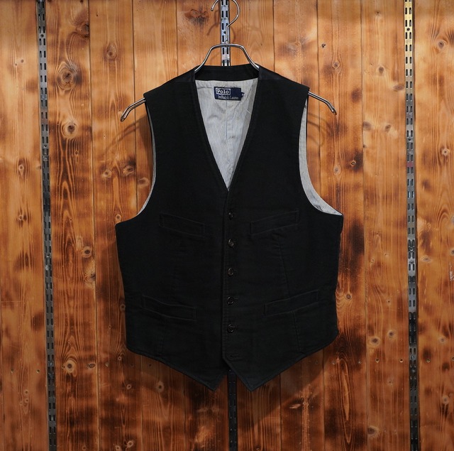 ralphlauren コットン ベスト M/ラルフローレン 黒 ブラック