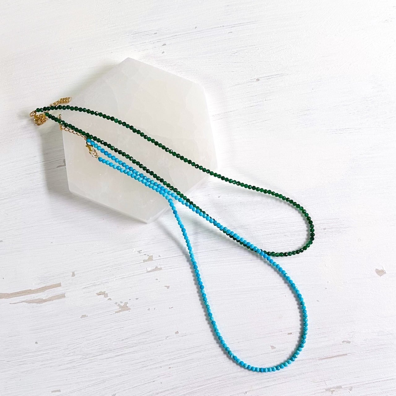 ターコイズビーズネックレス turquoise beads necklace 45センチ