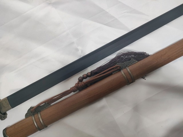 古装唐大刀 木目鞘 強化樹脂刀身 模造刀 中国剣 古代日本刀