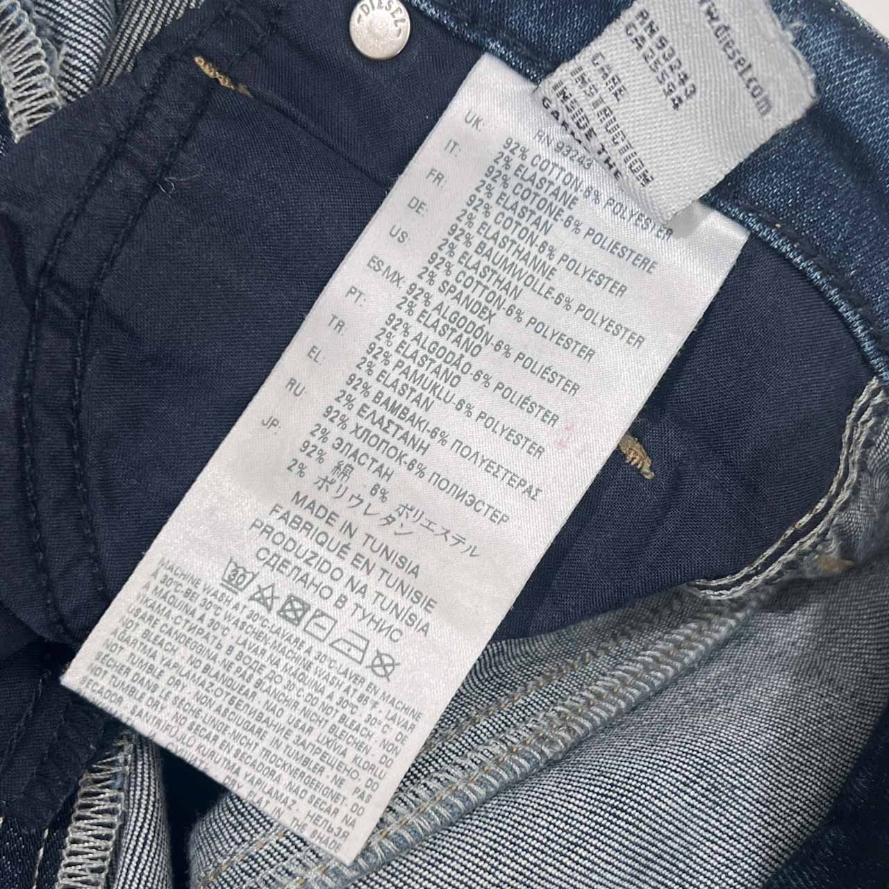 DIESEL ディーゼル ヒゲ ハチノス ボタンフライ デニム スキニー パンツ W24/インディゴ レディース