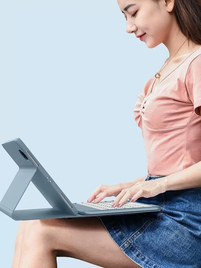 iPad Air 11インチ 2024年型 / iPad Air 5 iPad Air 4 10.9インチ キーボードケース 丸型キー 可愛い iPad Pro 11 第4/3/2/1世代 ケース キーボード マグネット 分離式 キャンディーカラー レデイース,イエロー