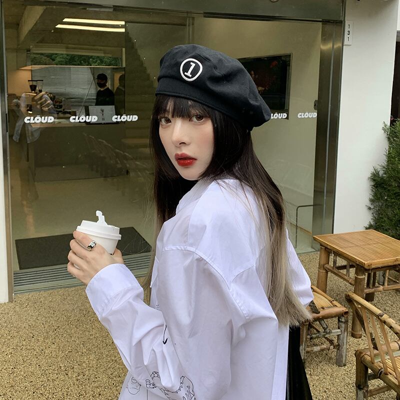 スプリングサマー薄手レッドブラック 帽子 春物 夏物 ベレット ヘアアクセサリー ブラック・アイド・ピーズ99311267839