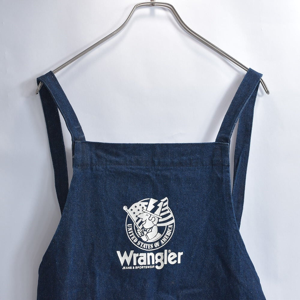 90s~ Wrangler ラングラー デニム ロゴプリント エプロン ヴィンテージ インディゴ ビンテージ 古着 メンズ