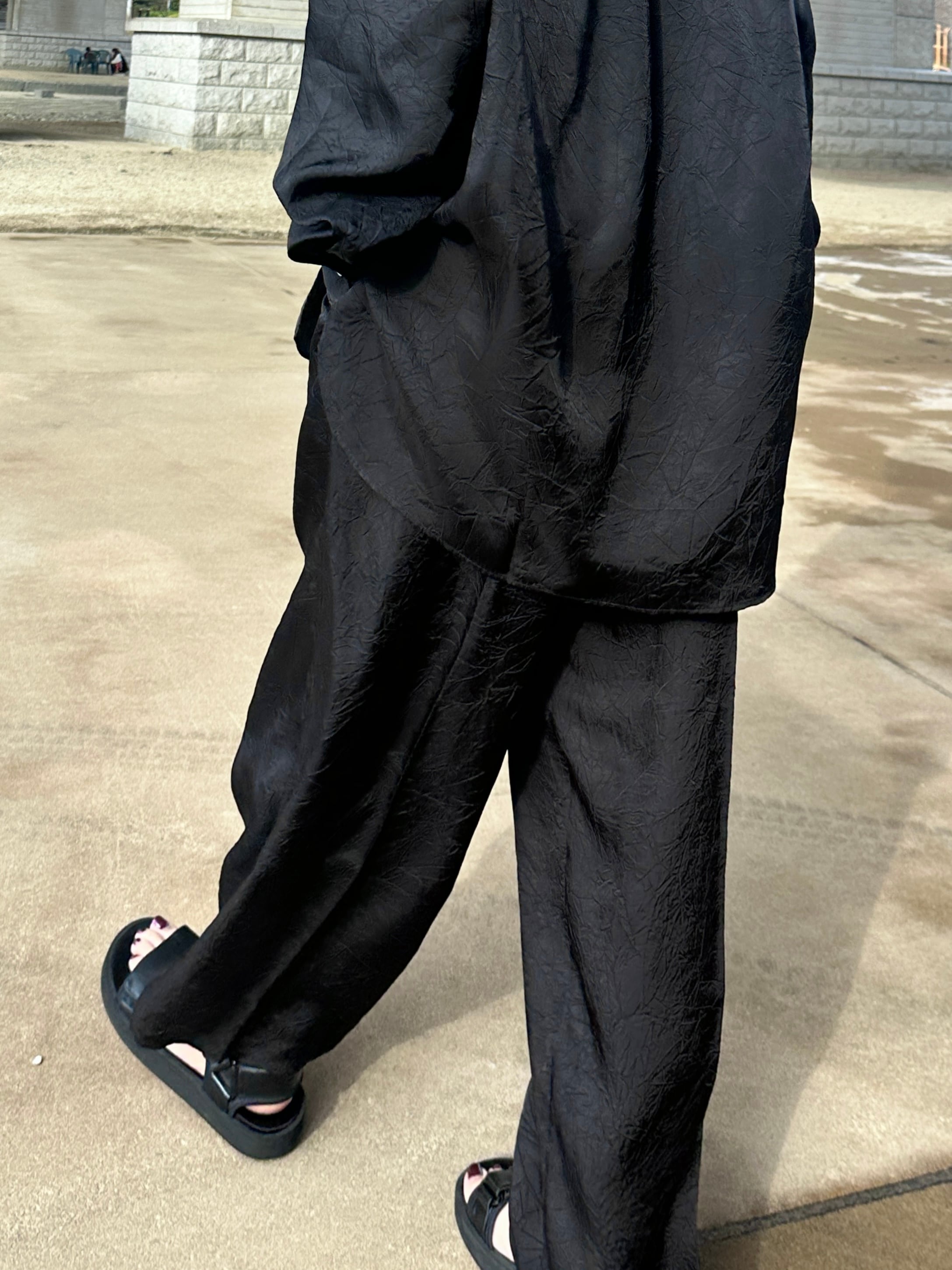 Cristaseya  [CUPRO OVERSIZED PYJAMA PANTS]