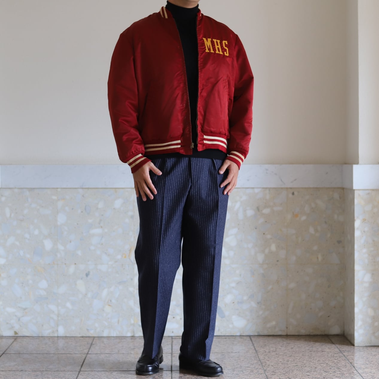 極美品】50s MHS special vintage jacket satin fabric blouson made