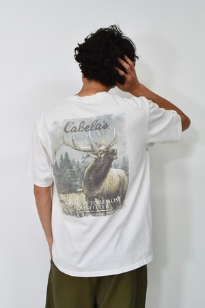 Cabela's "エゾシカ" animal print T-shirt