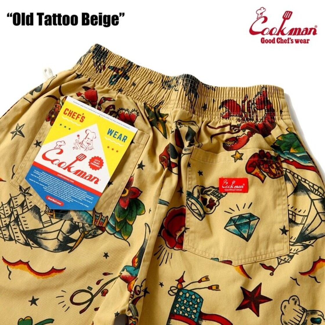 COOKMAN Chef Pants Old Tattoo BEIGE | PAY ID