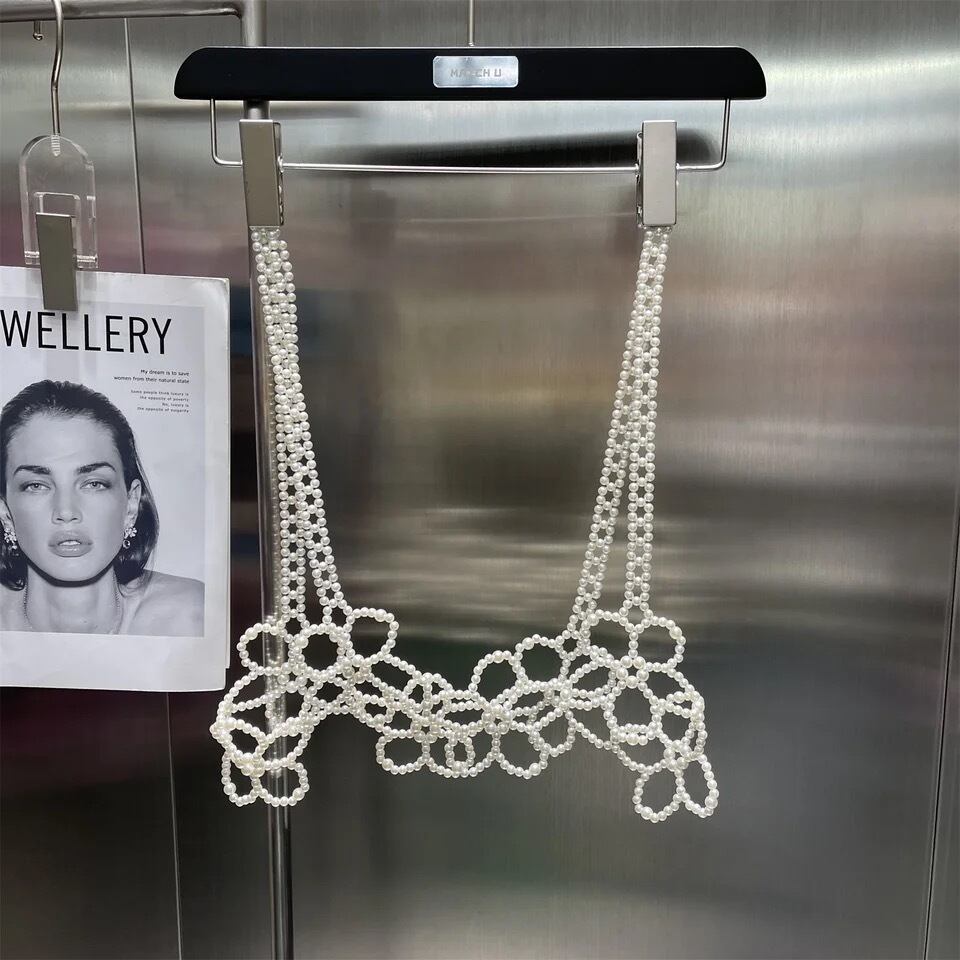 パールビーズフラワーデザインビスチェ