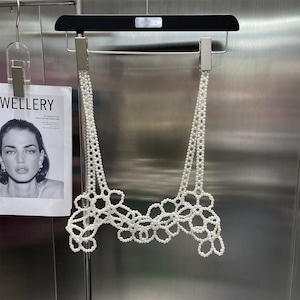 パールビーズフラワーデザインビスチェ