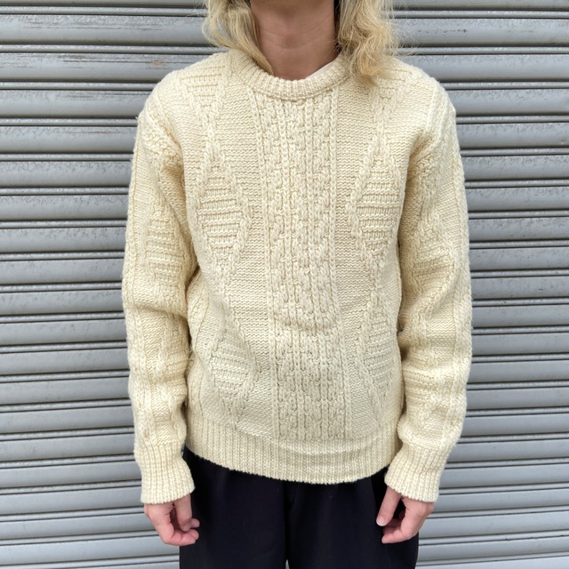 80s Woolrich チェック柄セーター ウールニット ブラック レッド L