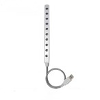 USB 10灯LEDライト 3本セット 明るい USBライト フレキシブルアーム 可動式 調光無し 小型ライト デスクライト 補助ライト ノートパソコン PC用 USBポート式 省エネ LED USB照明 在宅勤務 車内照明 持ち運び便利 多用途ライト cw-a-4312
