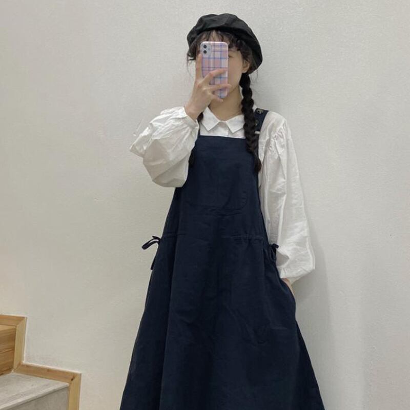 オータムスリーブシャツ スタンダードドレス レトロ 秋物 萌量不足35294023618