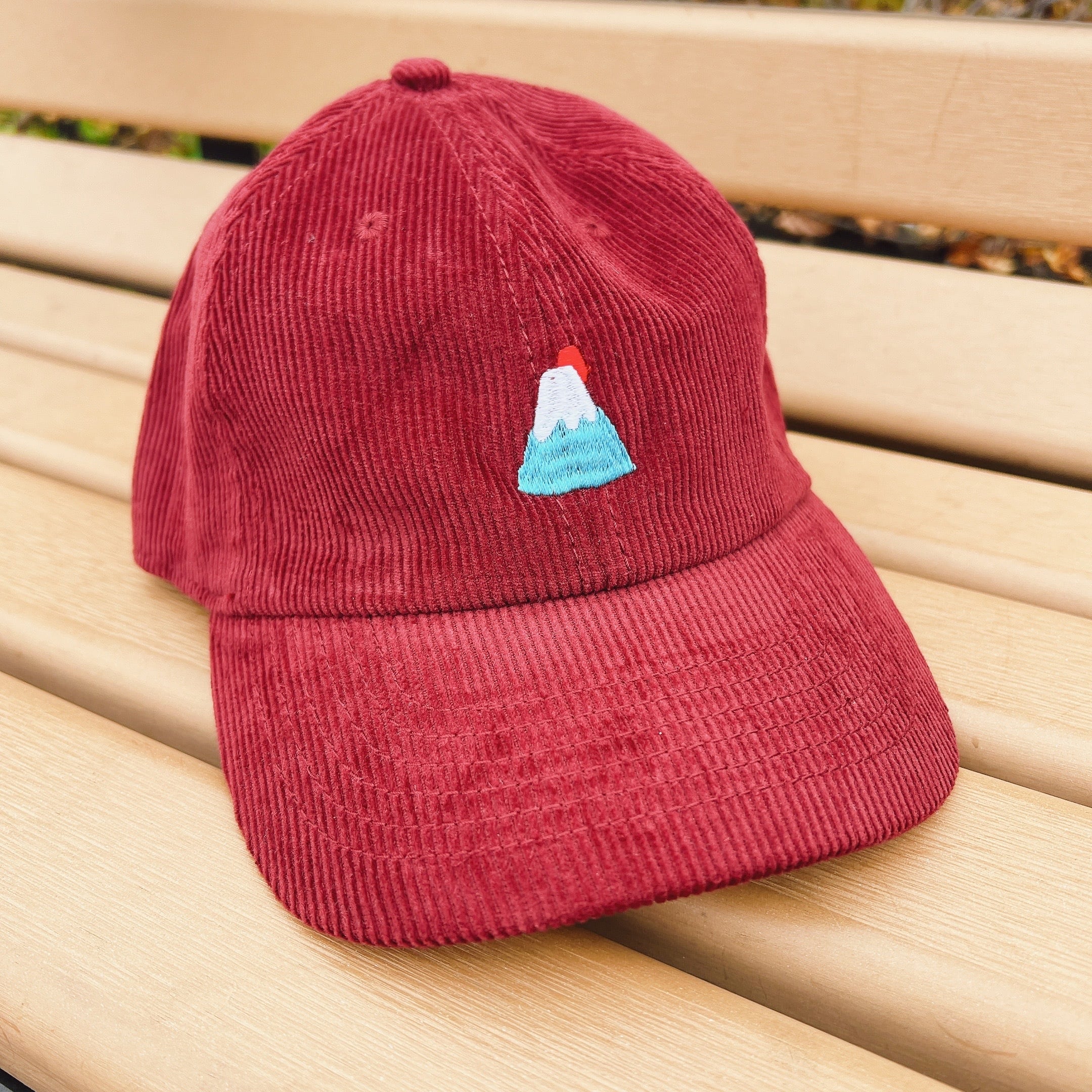 【コーデュロイキャップ】「あめだまとふじさん」バーガンディ