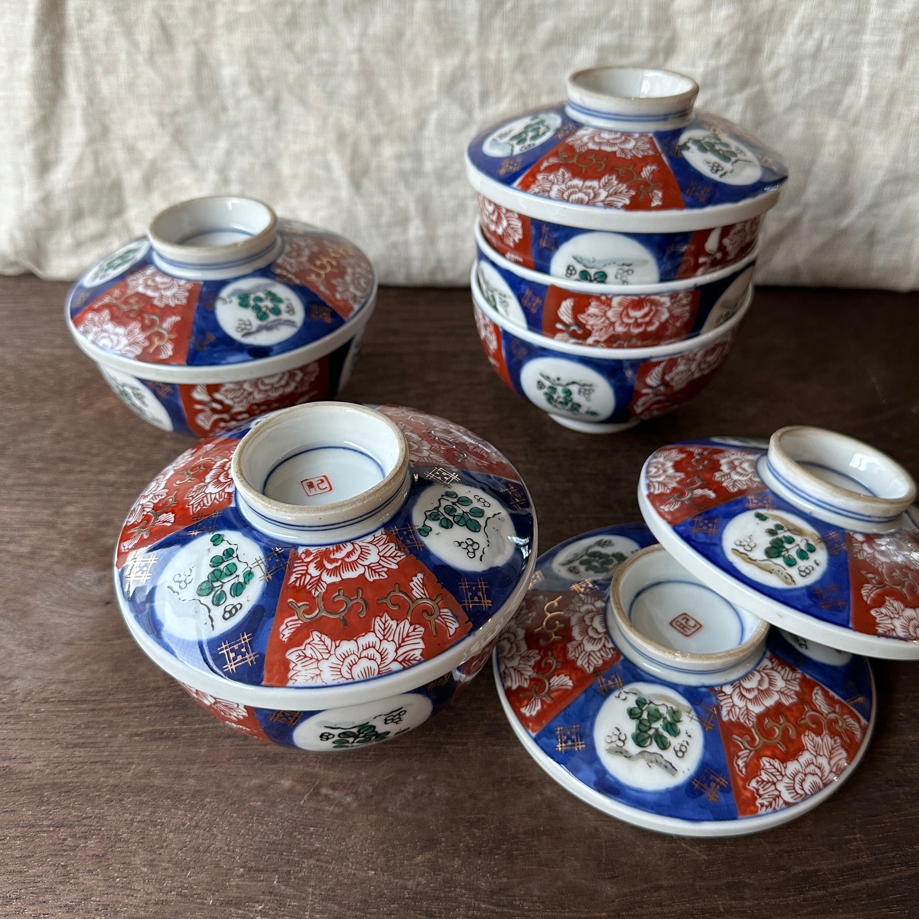 レトロな牡丹の茶碗 | むかしのうつわ 迦史庵
