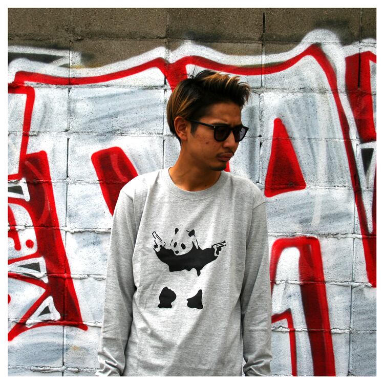 バンクシー パンダ 「BANKSY」「DESTROY RACISM PANDA」リブ ロンT 長袖Tシャツ / banksy-lstee-panda  | oguoy/Destroy it Create it Share it powered by BASE