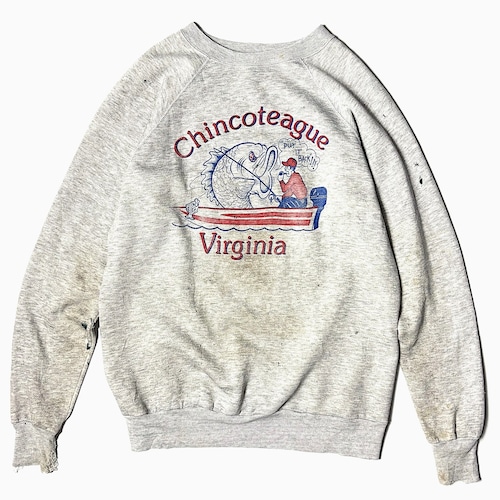 Vintage 70~80's【Collegiate Pacific】"Chincoteague Virginia" Grunge Sweat