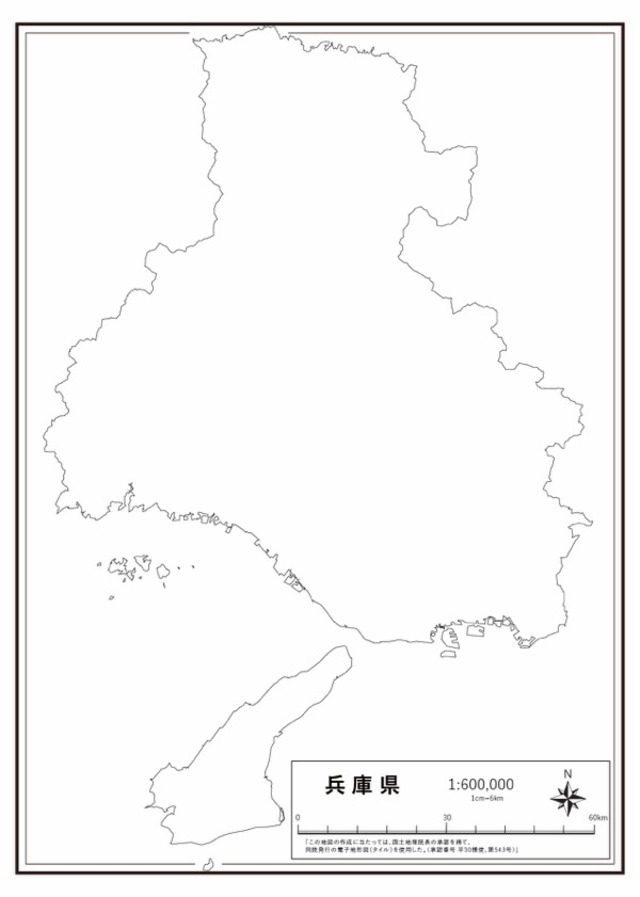 P3兵庫県 市町村名 K Hyogo P3 楽地図 日本全国の白地図ショップ