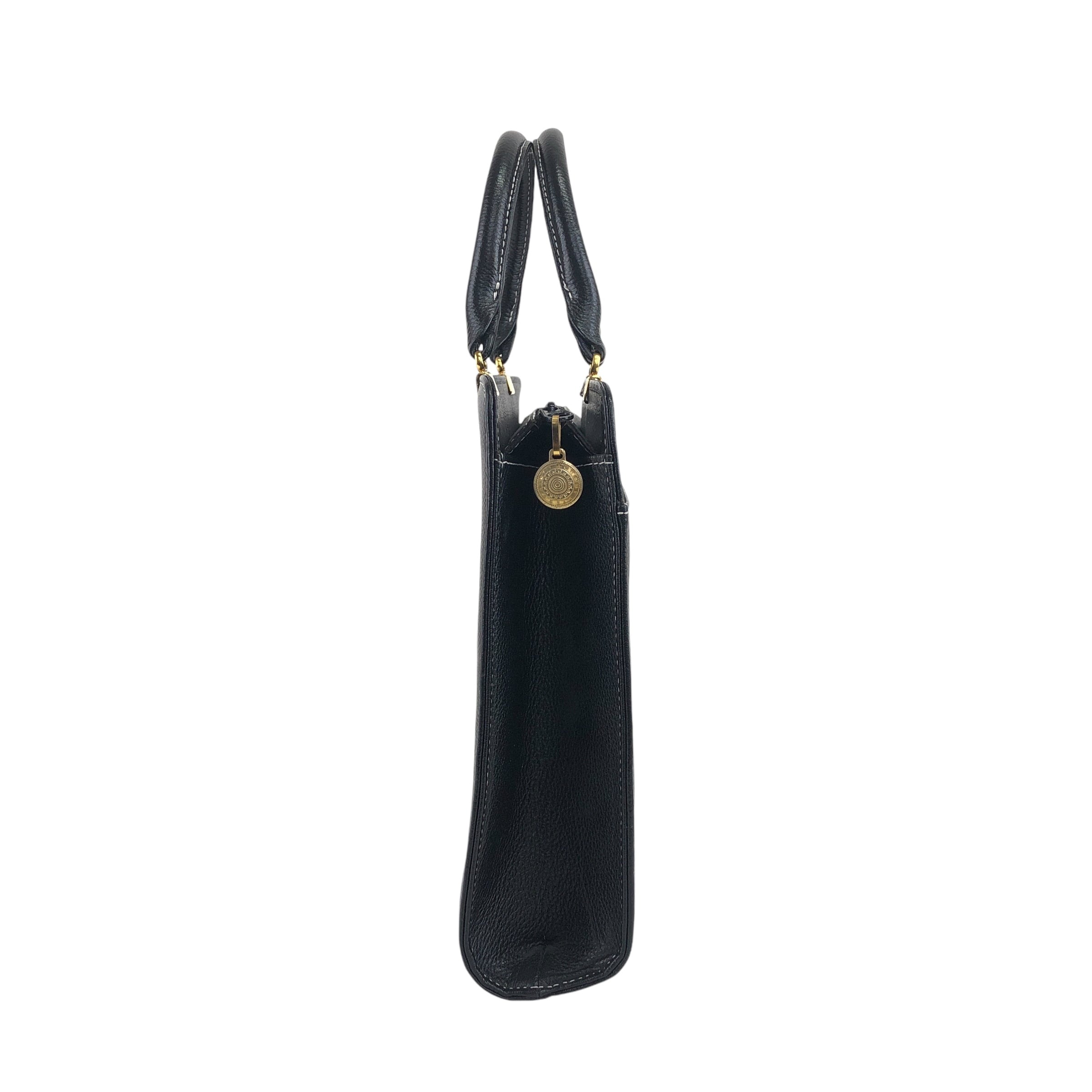 D237/vintage YVES SAINT LAURENT ハンドバッグ 黒 Yves Saint Laurent イヴ・サンローラン ハンドバッグ ブラック